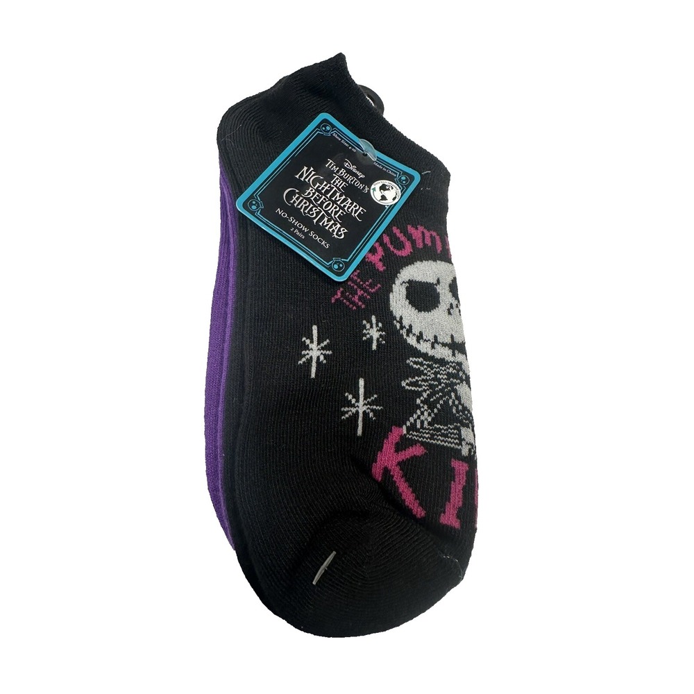 Disney Nightmare Before Christmas Womens Halloween No Show Ankle Socks 2 Pairs